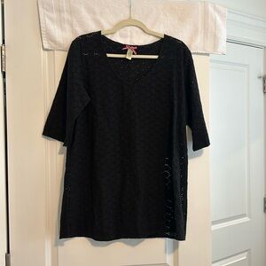 Black Eyelet Swim Cover Up